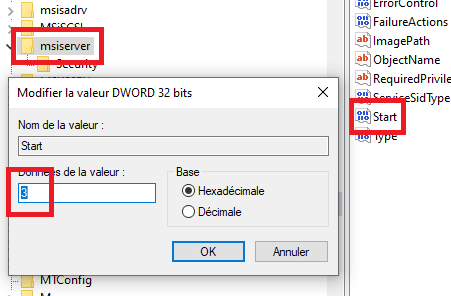 activer désactiver Windows Installer