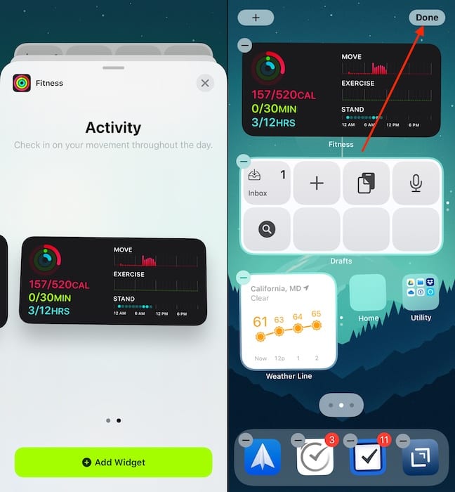 Ajouter un widget de fitness iOS 14 2
