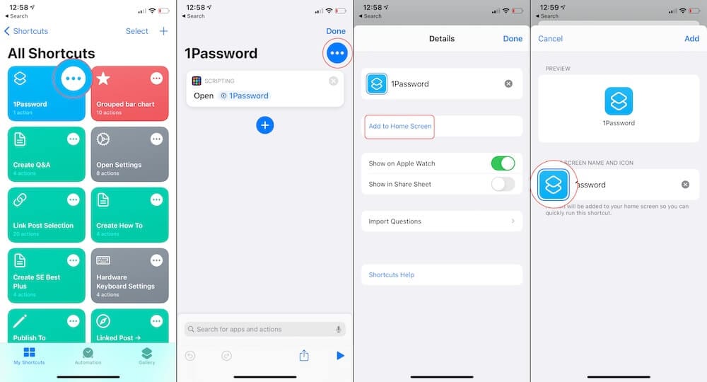 Modifier les raccourcis des icônes iPhone 3