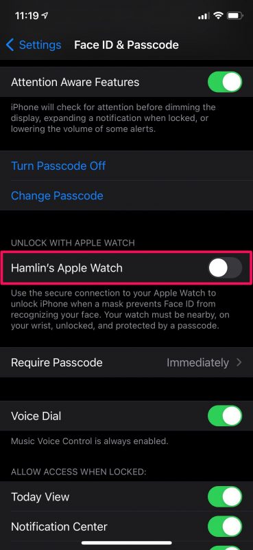 Comment déverrouiller l'iPhone avec Apple Watch