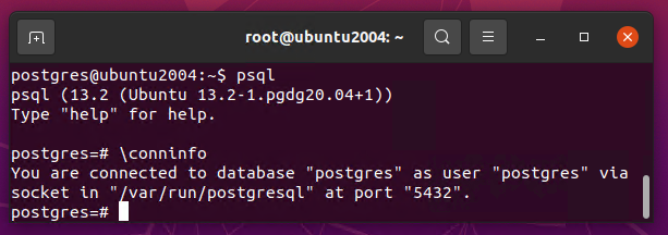Informations de connexion PostgreSQL dans Ubuntu 20.04