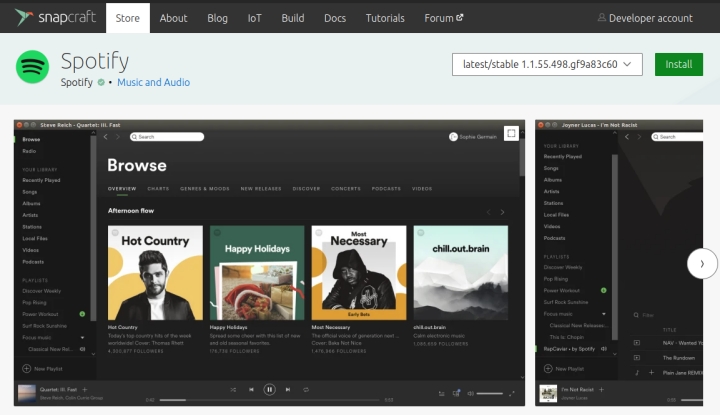 Installez Spotify sur Linux via Snap