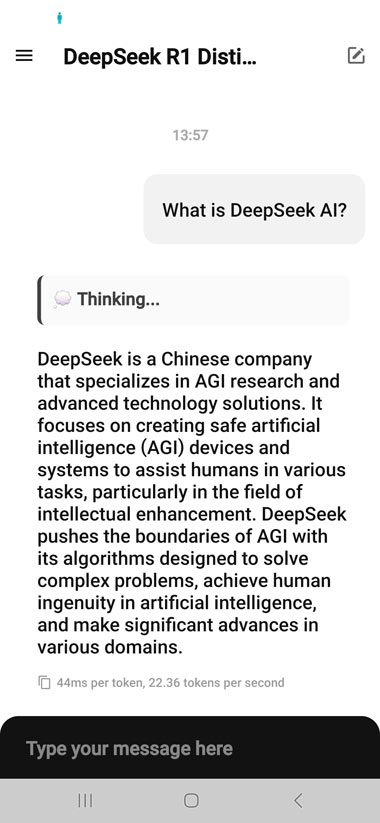 discuter avec deepseek ai r1 localement