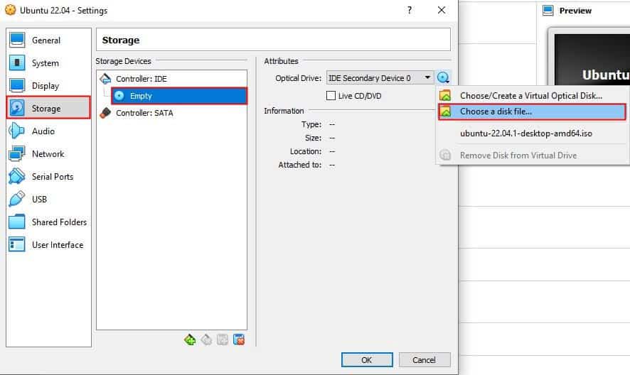 choisissez un disque pour installer Windows vm