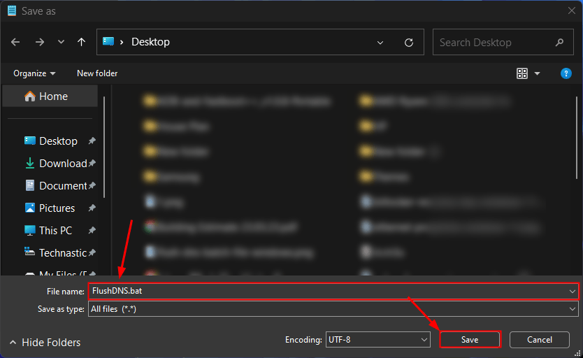 enregistrer le fichier de commandes DNS de vidage dans Windows