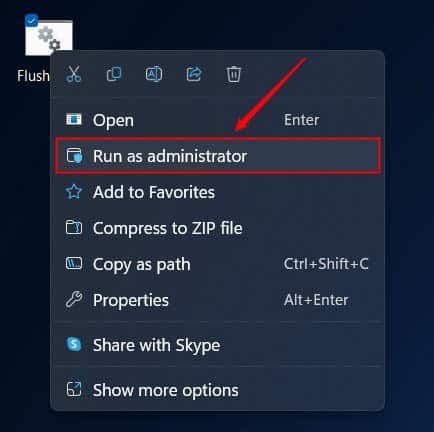 exécutez le fichier batch DNS pour vider le cache DNS dans Windows