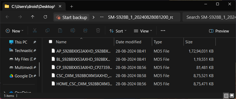 binaires du micrologiciel Samsung extraits