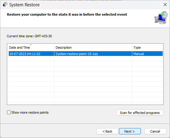 effectuer une restauration du système sous Windows 11