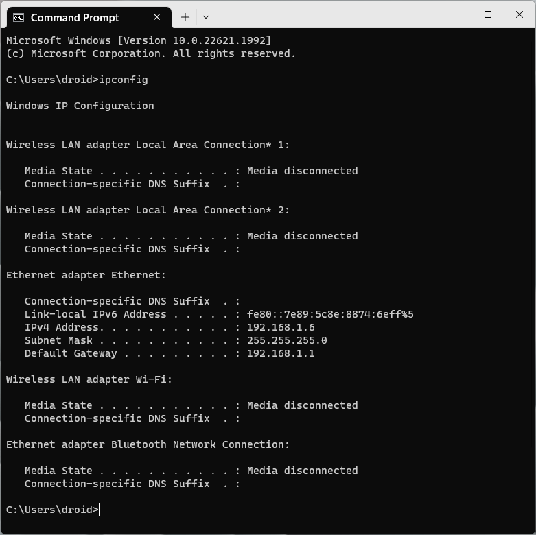 commandes d'invite de commande fonctionnant dans Windows 11