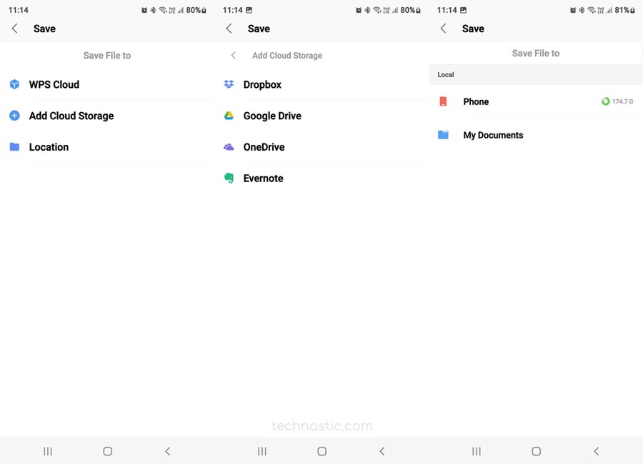 enregistrer le chat WhatsApp exporté sur le cloud ou le stockage de l'appareil
