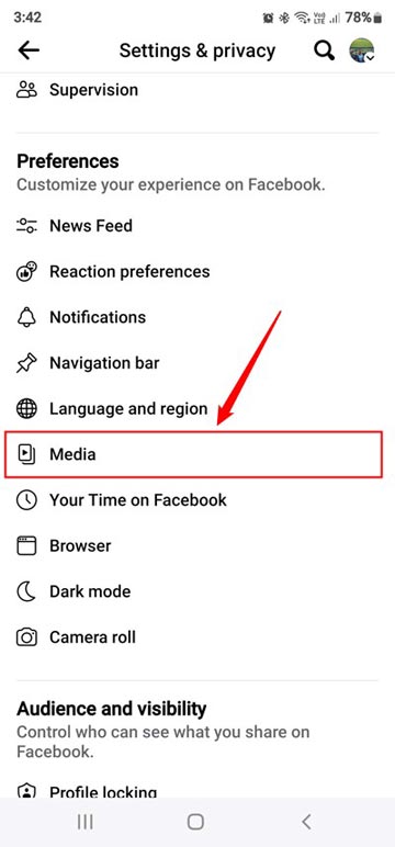 Paramètres multimédias dans l'application Facebook (2024)