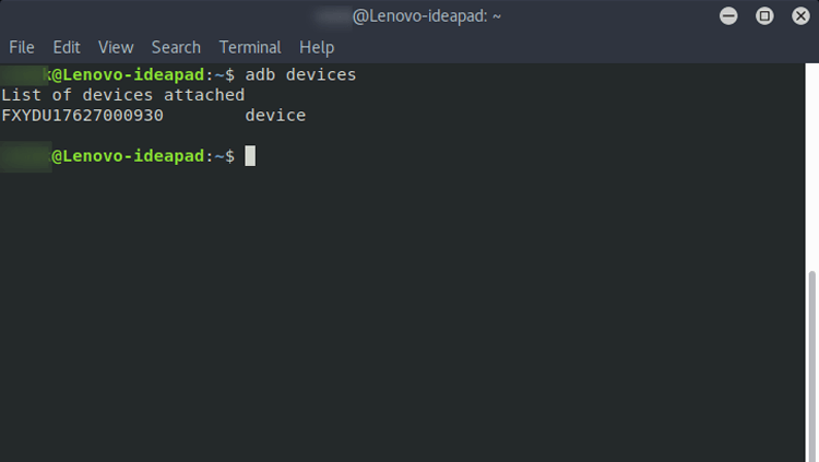 Commande de périphériques adb dans le terminal Linux