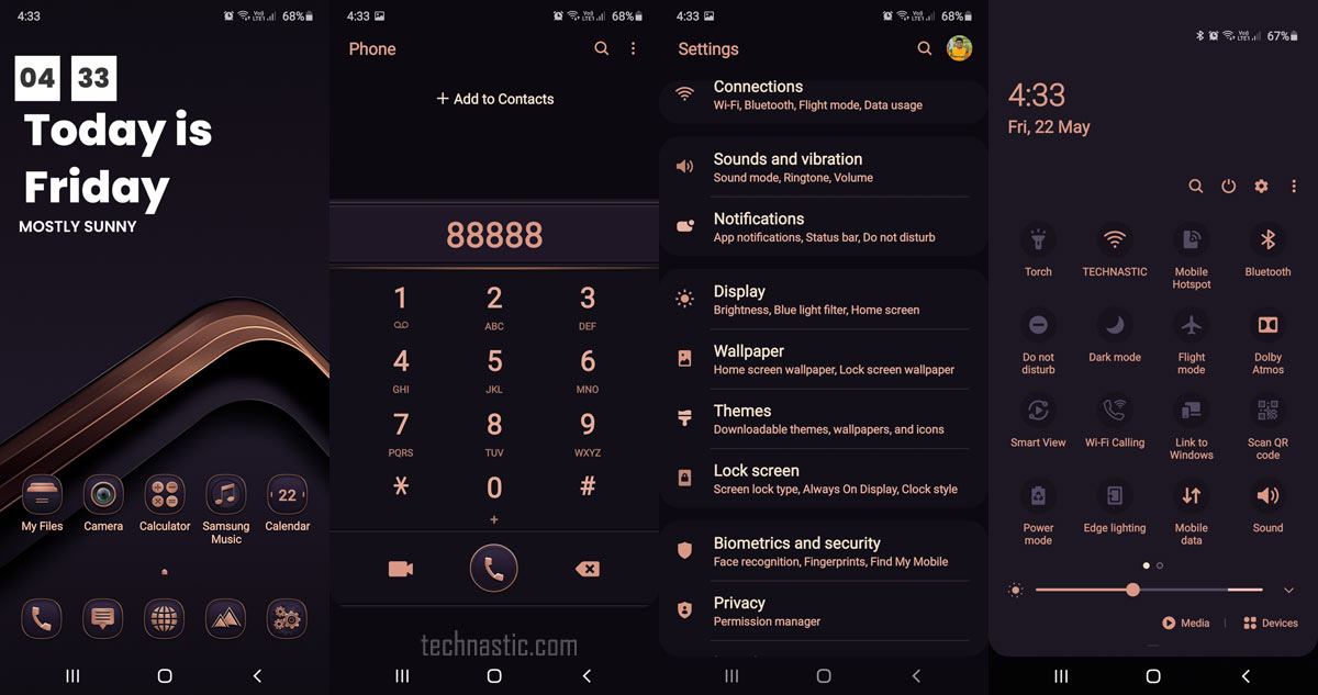 thème Samsung améthyste sombre