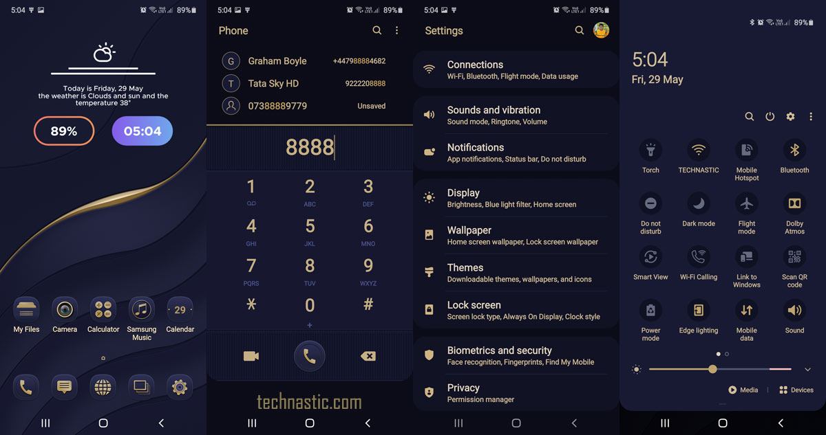 thème or et bleu orageux pour une interface utilisateur 2