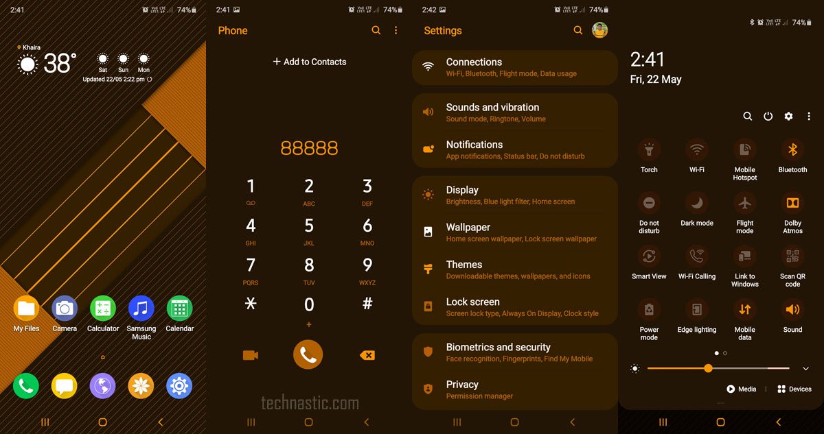 thème rouge et bleu pour Samsung One UI