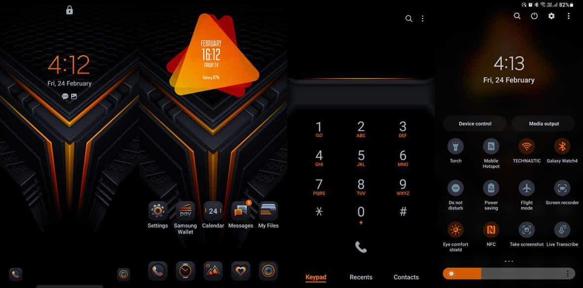 v3 thème d'interface utilisateur orange foncé