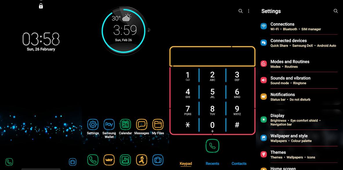 thème des lumières au néon pour Samsung