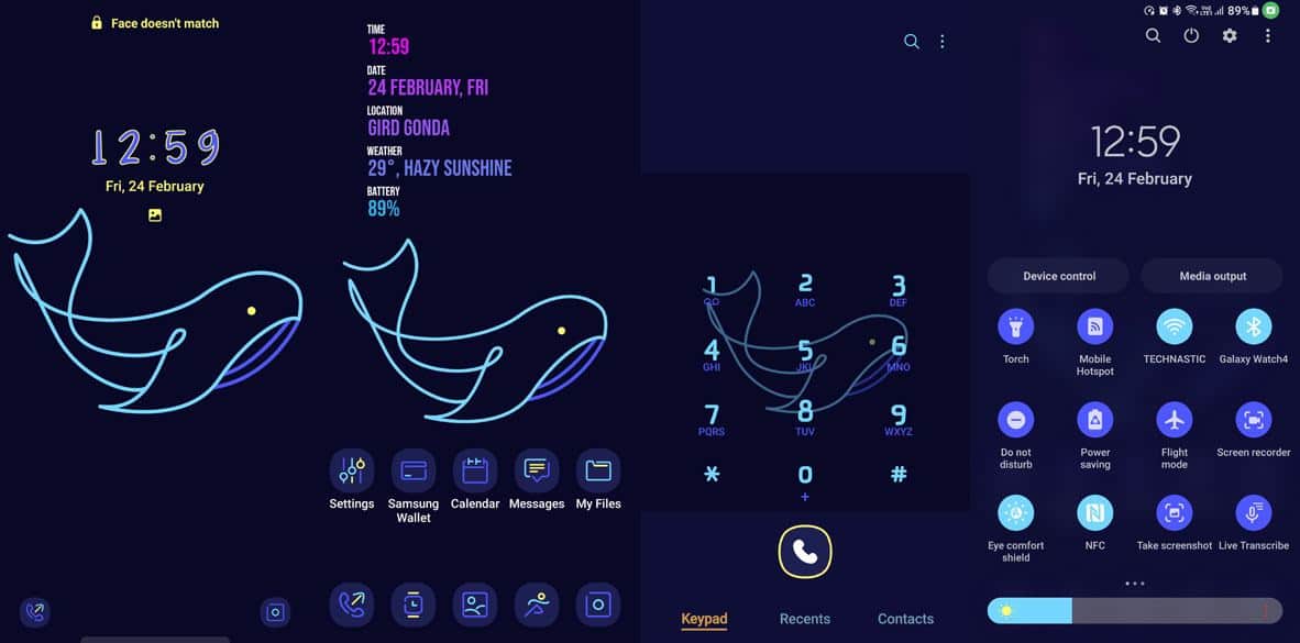 thème minimal de baleine bleue pour une interface utilisateur