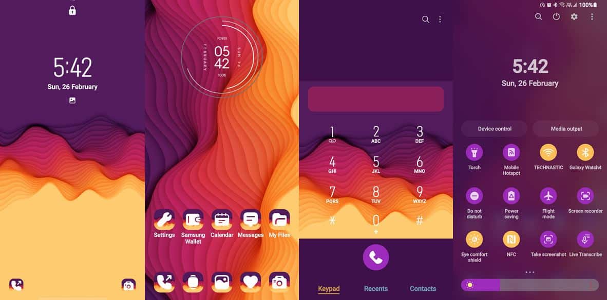thème samsung rt dégradé violet orange