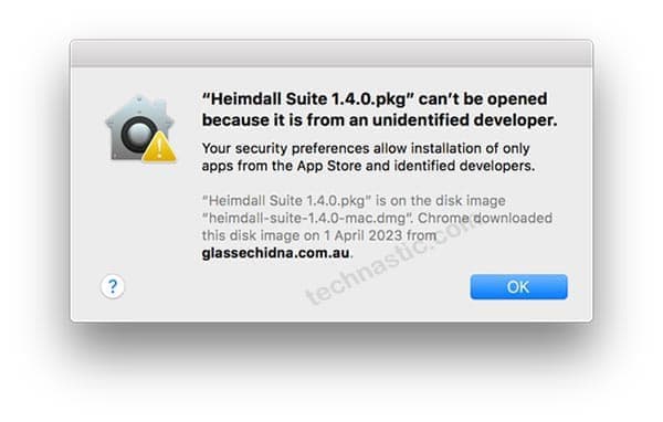 Erreur d'installation de Heimdall sur Mac