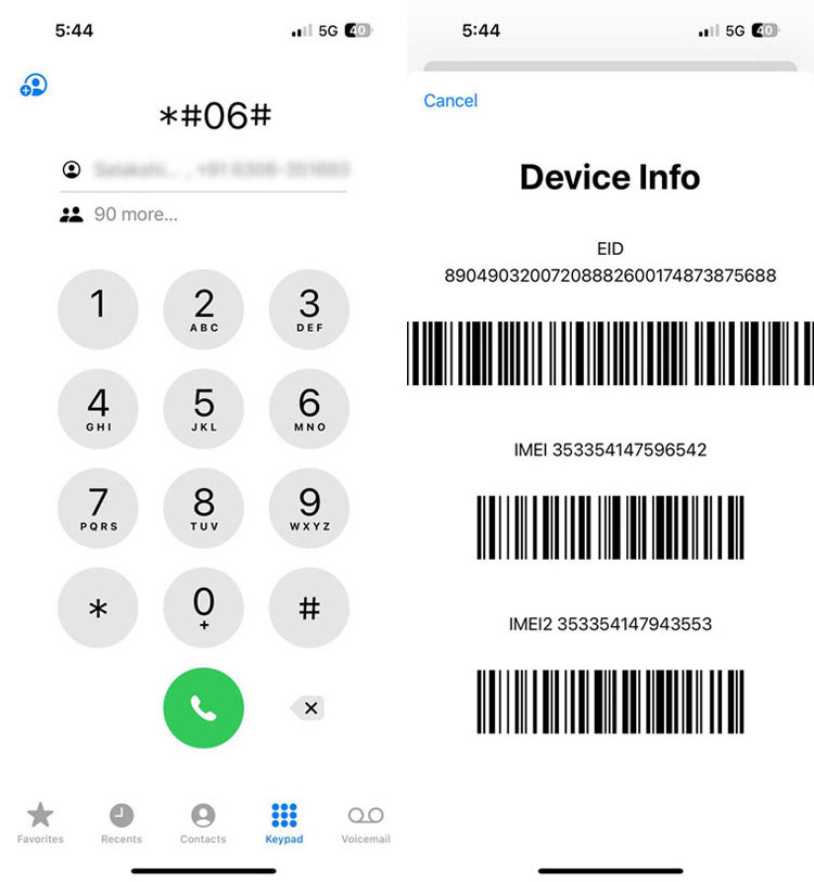 est un code secret ouvert qui affiche les numéros IMEI, MEID et de série sur tous les smartphones et tablettes, quel que soit le système d'exploitation.