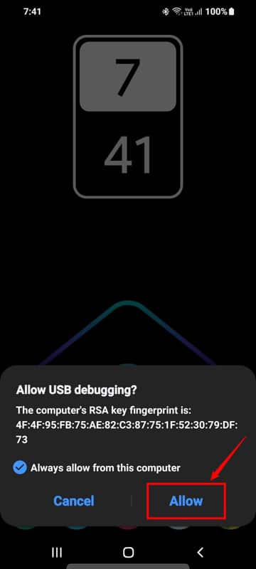 autoriser le débogage USB sur Android