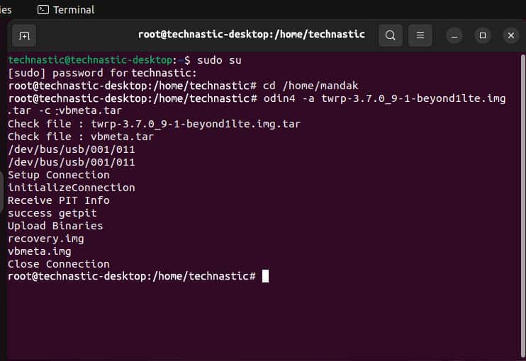 twrp recovery flsh sur samsung avec odin4 pour linux